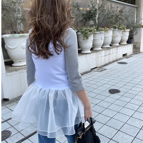Tulle camisole(White)