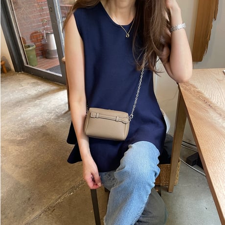 Flare knit pullover(Navy)
