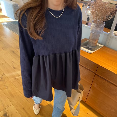 Volume flare pullover (Navy)