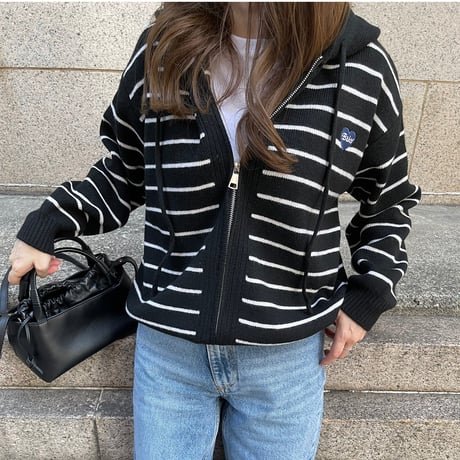 Heart knit foodie (Boader black)