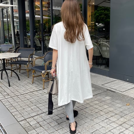 Cotton flare onepiece(White)