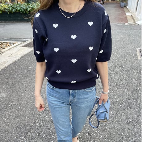 Heart knit(Navy)