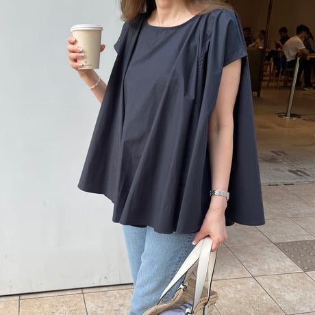 Flare wide tops(Navy)