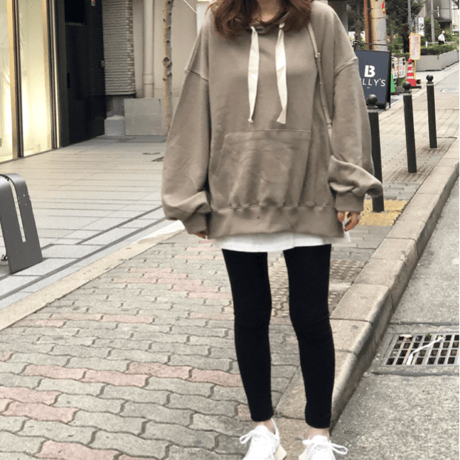 レイヤードワイドパーカー(brown)