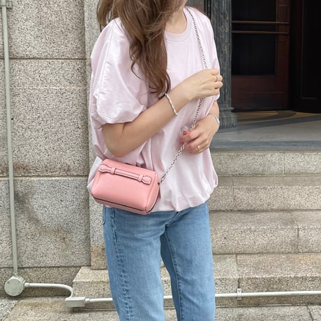 【6月再販】 Leather mini pochette(Pink)