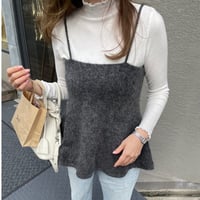 Wool knit camisole (charcoal gray)