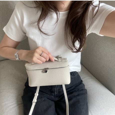 Leather mini sholder bag(Ivory)