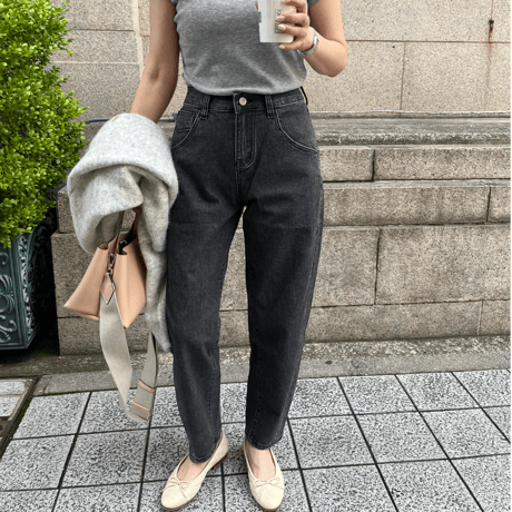 Taperd stretch soft denim(Gray)