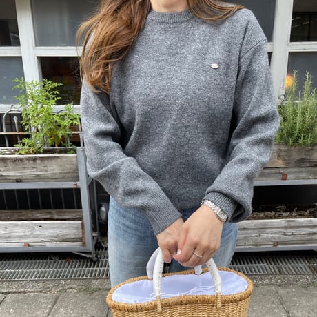 Gold plate basic knit(Charcoal gray)