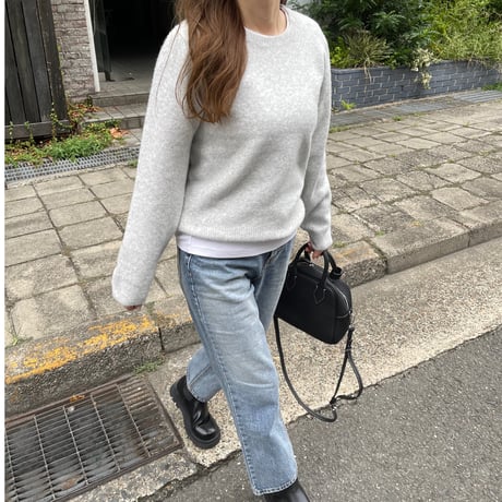 Soft knit pullover( Light gray)