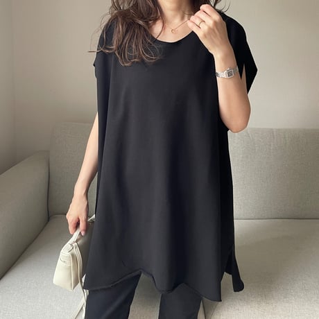 Cutoff sweat mini onepiece(Black)