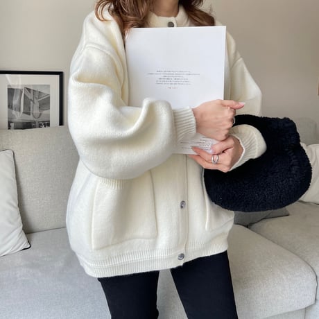 Double pocket cardigan (Ivory)