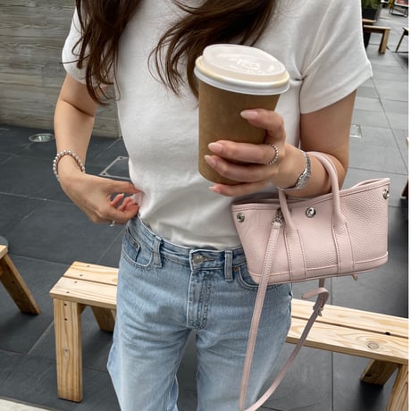 Leather mini tote bag(Baby pink)付属ポーチなし