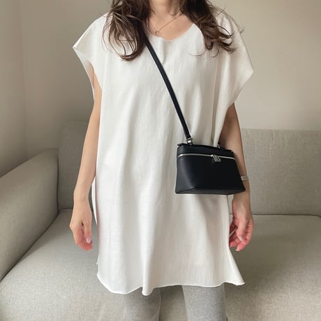 Cutoff sweat mini onepiece(White)