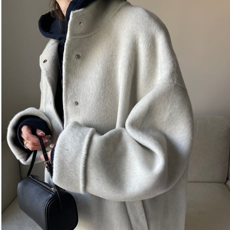 【Hand made】Wool 100% Over coat(Ivory)