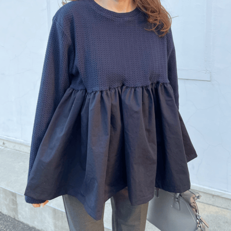 Volume flare pullover (Navy)