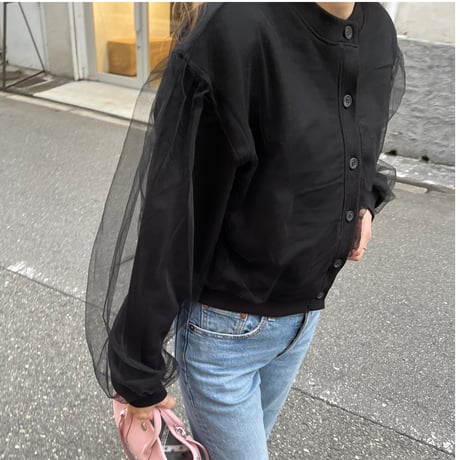Chiffon cardigan(Black)