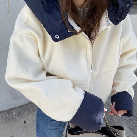 2way wool short coat (Ivory)
