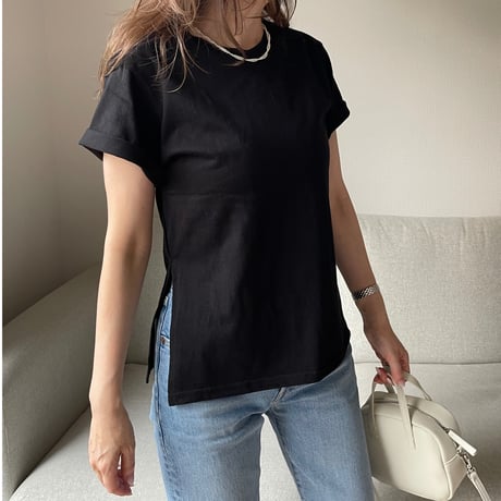Slit t-shirts(Black)