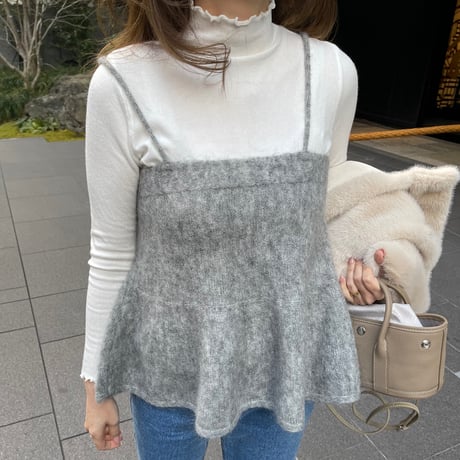 Wool knit camisole (Light gray)