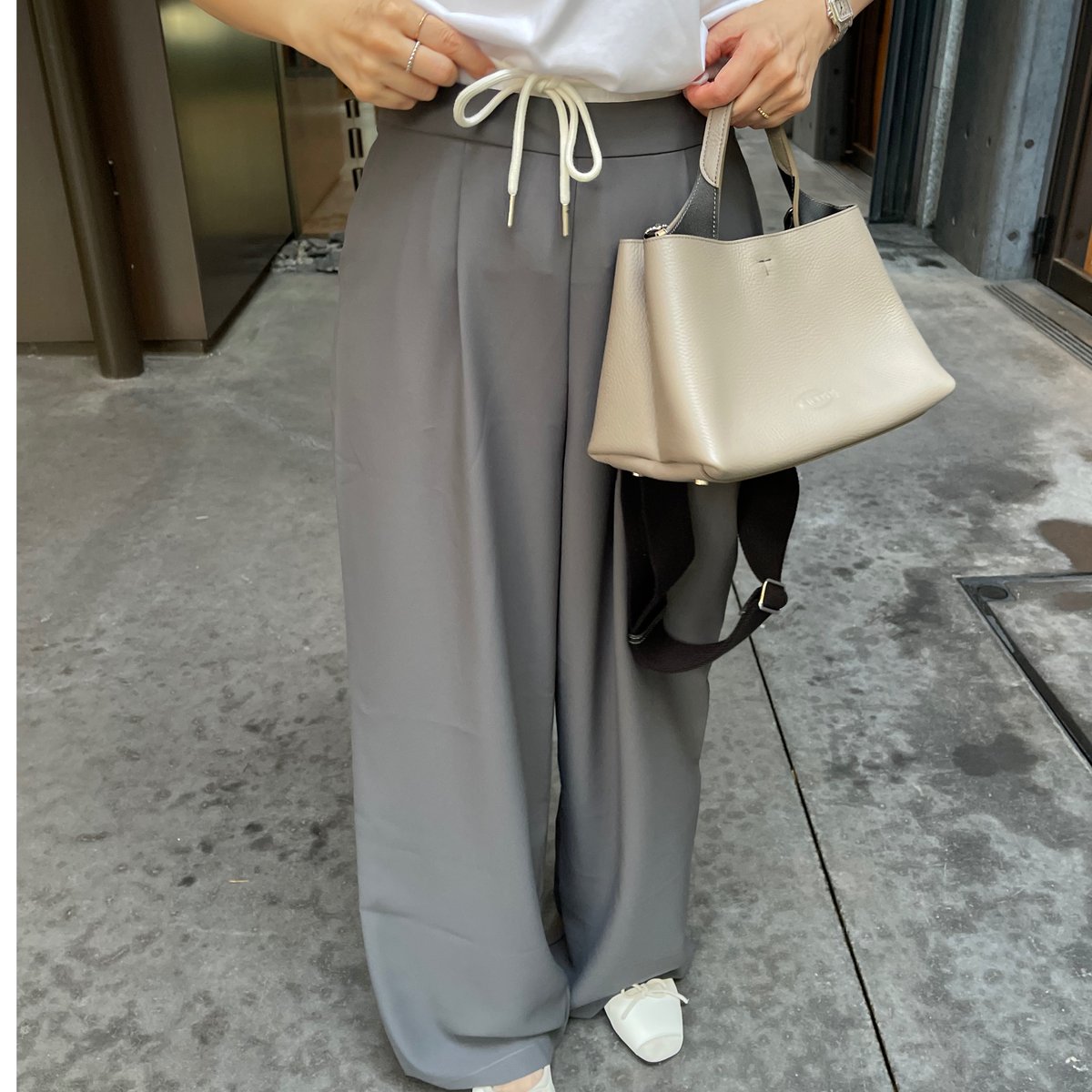 Layered wide pants(Gray) | K