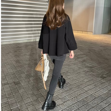 Flare sweat pullover(Black)