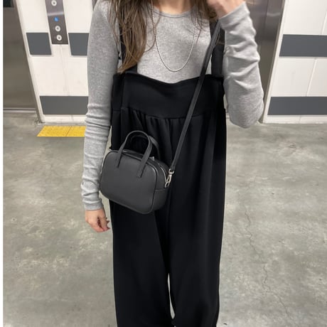 Wide pants salopetto(Black)