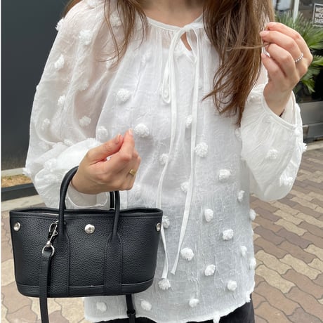 Sheer dot blouse(White)