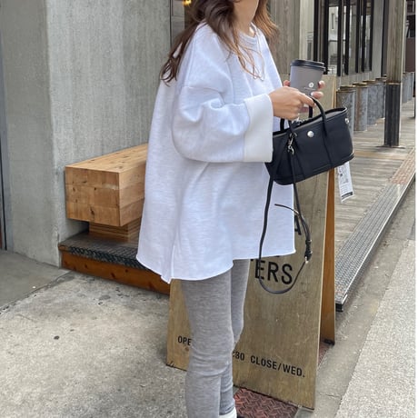 Side cut box pullover(Light gray)