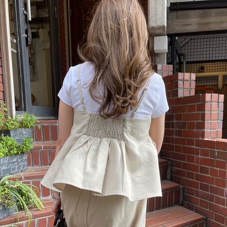 Flare camisole setup(Beige)