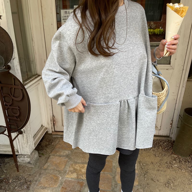 Wide pocket sweat tops(Gray) | K