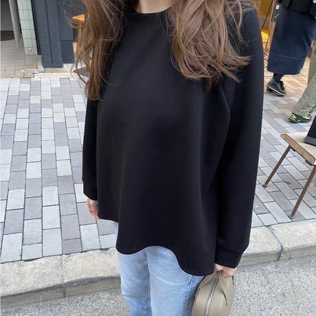Flare slit sweat(Black)