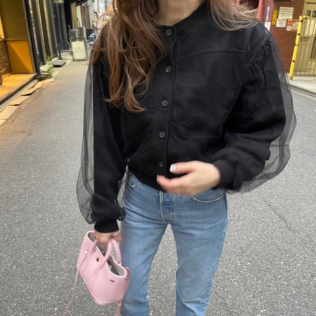 Chiffon cardigan(Black)