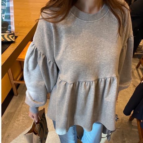 Balloon sleeve pullover (Gray)