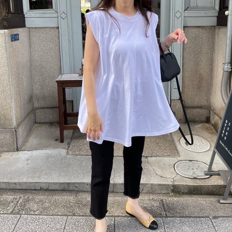 Wide flare cutsew(White)