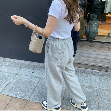 Heart sweat pants (Gray)
