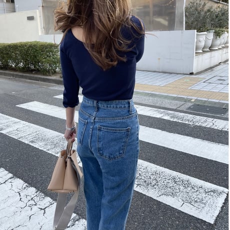 2way waffle tops(Navy)