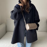 【Hand made】Wool100% Over coat(Black)