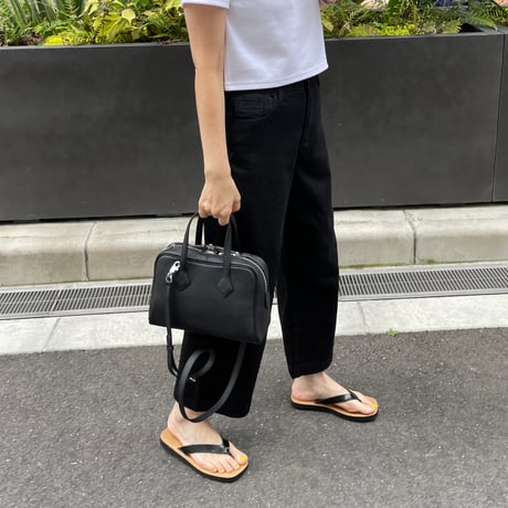 Leather hand bag(Black)