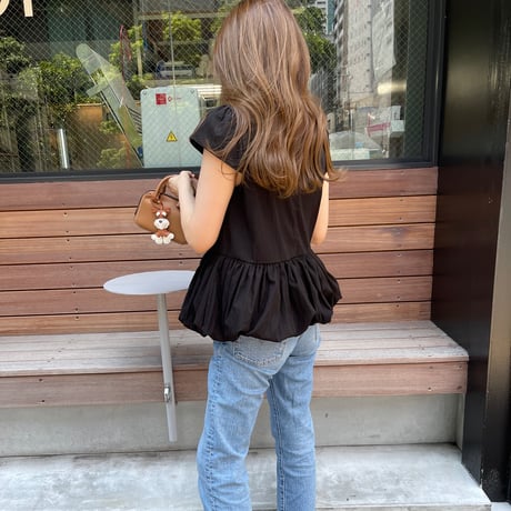 Feminine balloon tops(Black)