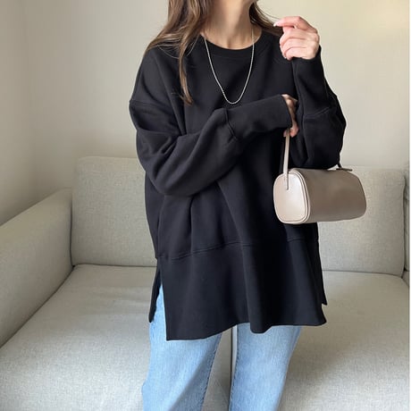 Slit design sweat(Black)