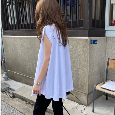 Wide flare cutsew(White)