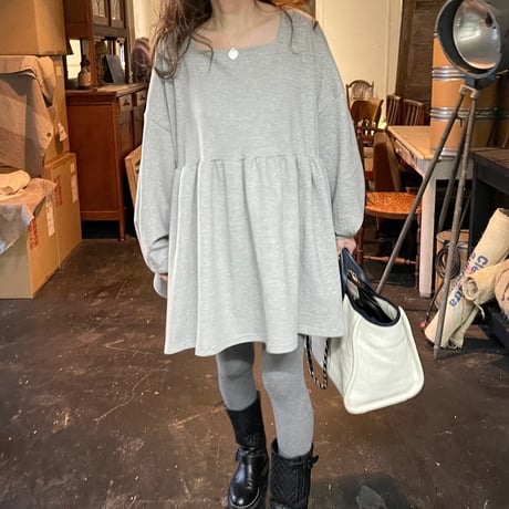 Square neck mini onepiece(Gray)