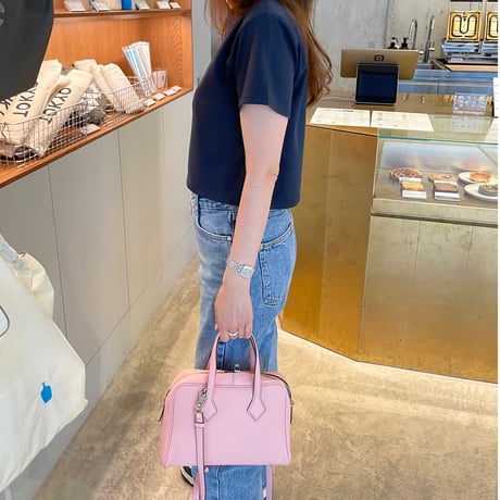 Leather hand bag(Pink)