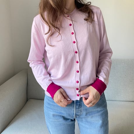 Bicolor cardigan(Pink)