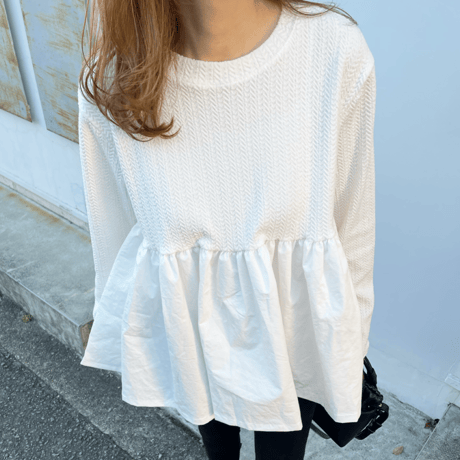 Volume flare pullover (White)