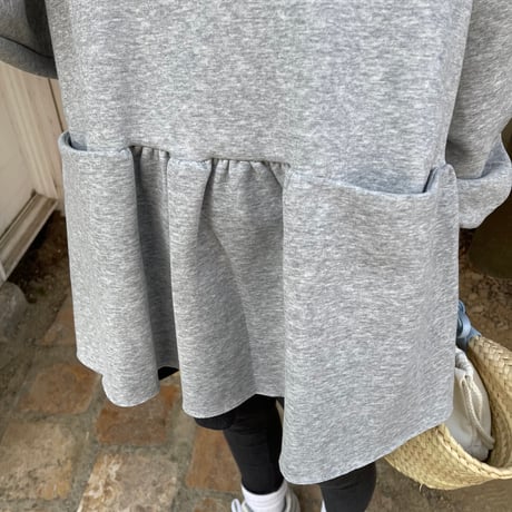 Wide pocket sweat tops(Gray)