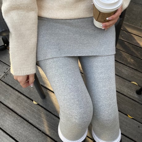 スカート付きレギンス(Light gray)