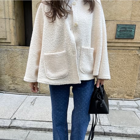 A-line boa light outer (Ivory)