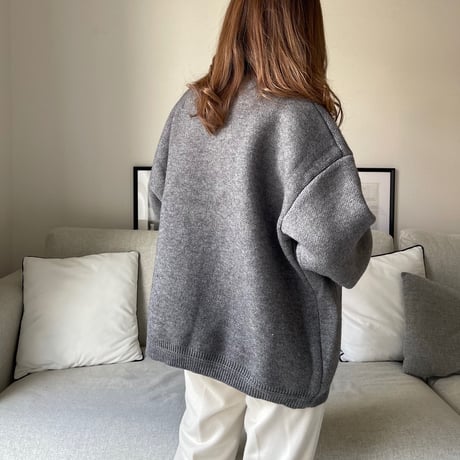 Double pocket cardigan (Gray)